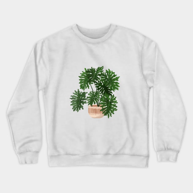 Philodendron Xanadu illustration Crewneck Sweatshirt by gusstvaraonica